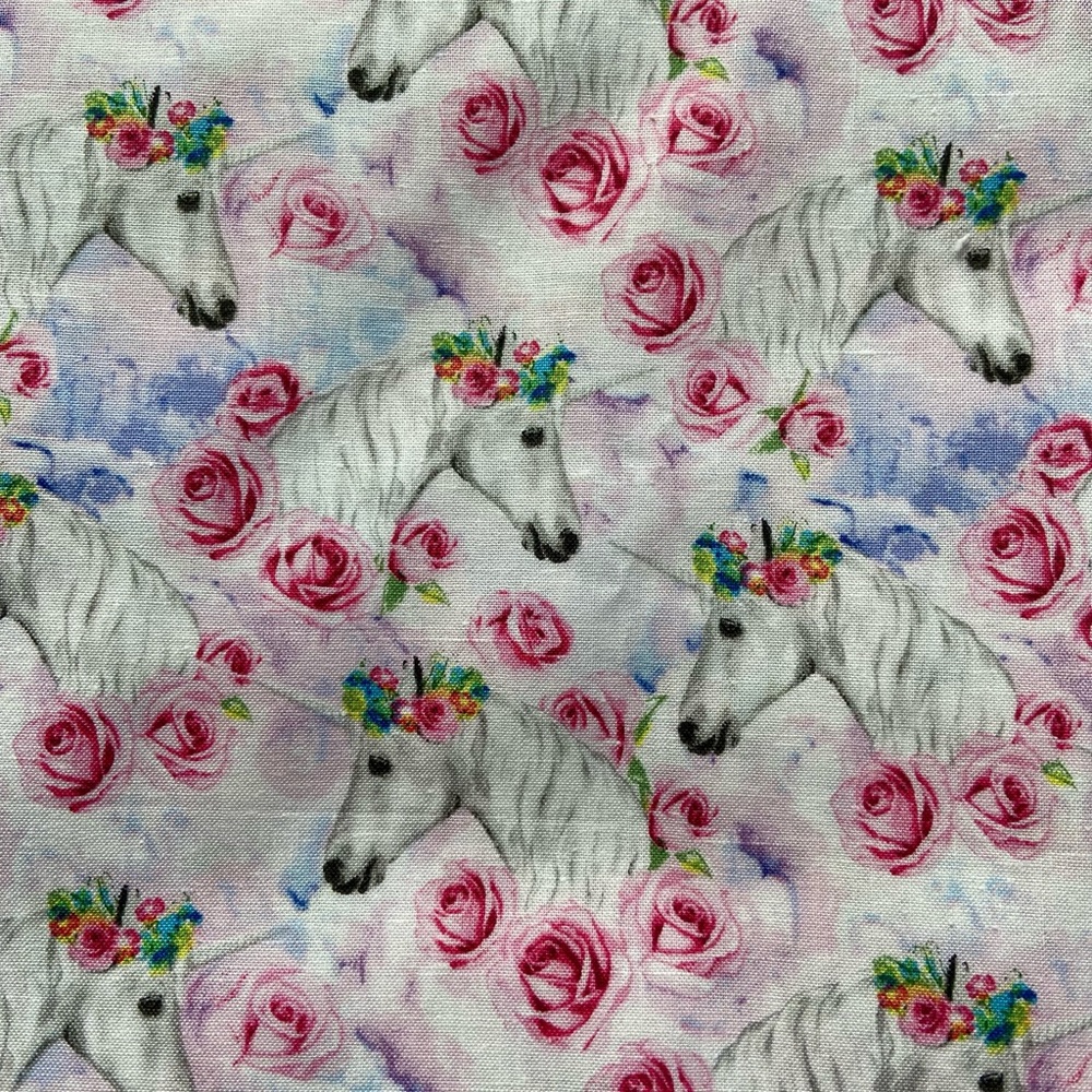 Unicorn and Roses Fabric Fat Quarter